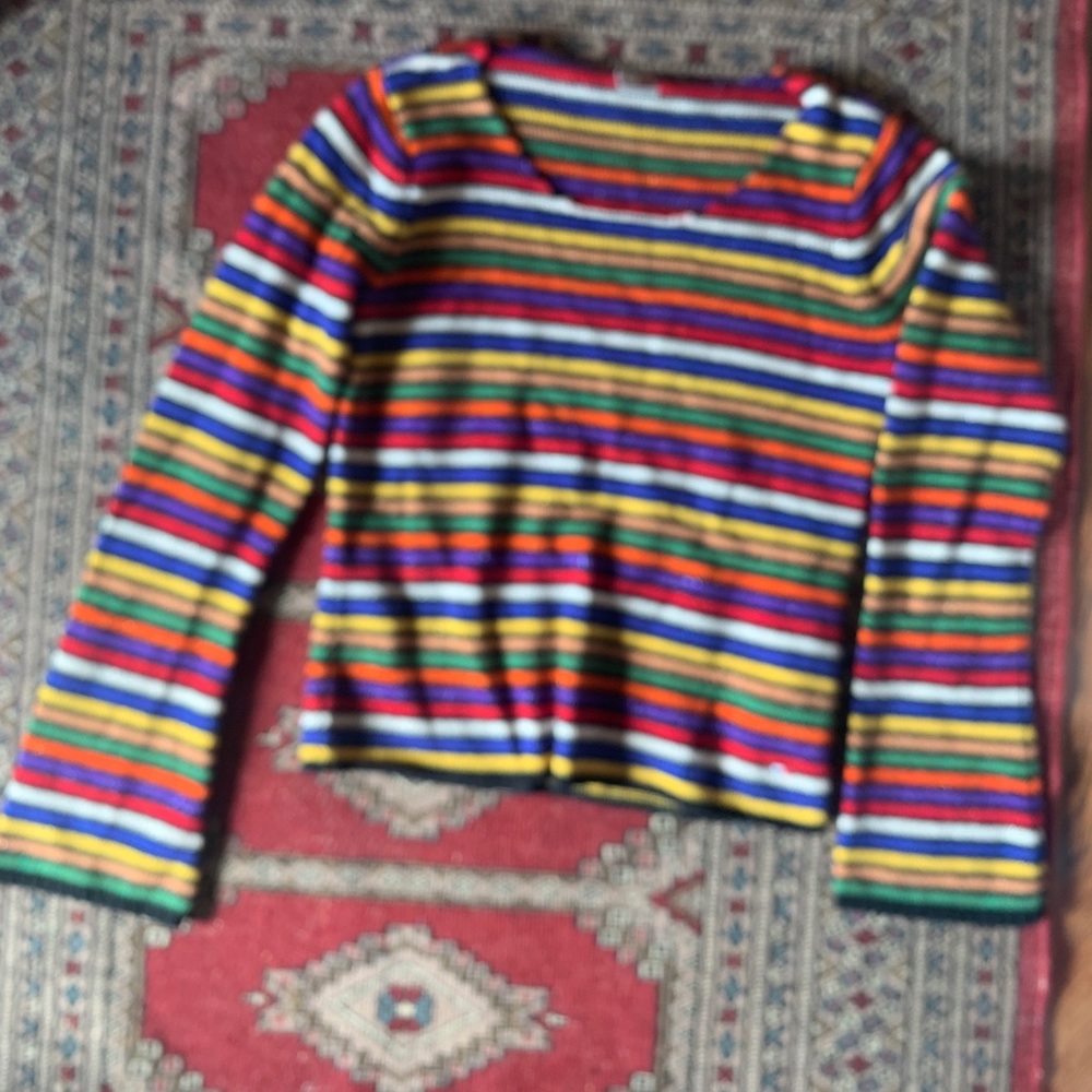 Vintage rainbow sweater. Slight sparkle.